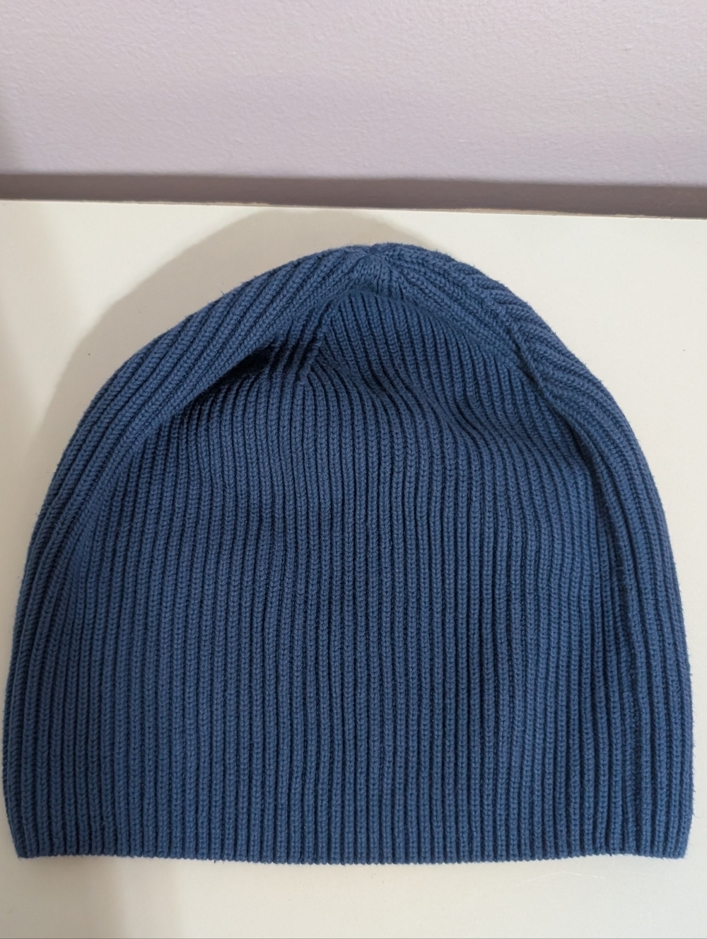 Lacoste Beanie Hat Blue Ribbed Men Women One Size Unisex - Picture 2 of 4
